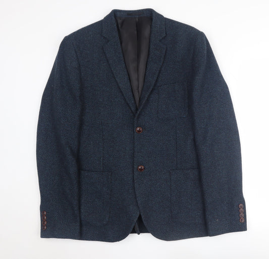 Mens UK Size 40 Topman Regular Blue Suit Jacket