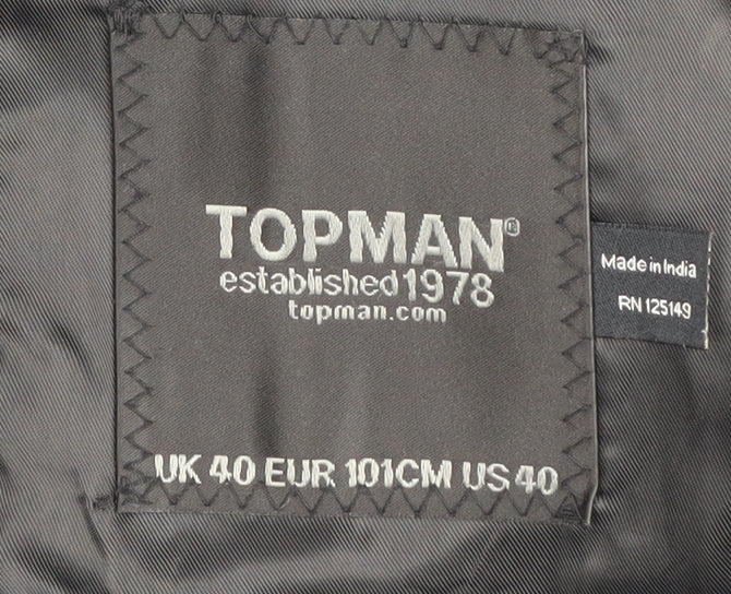Mens UK Size 40 Topman Regular Blue Suit Jacket
