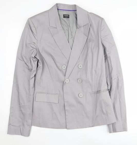Oasis Women's Grey Blazer Size 12 Classic Fit Formal