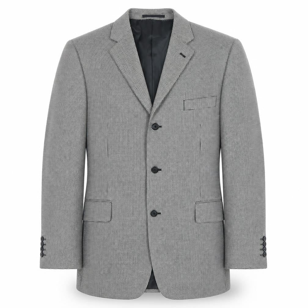 Mens UK Size 46 Charlton Gray Regular Black Suit Jacket