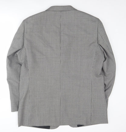 Mens UK Size 46 Charlton Gray Regular Black Suit Jacket