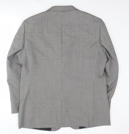Mens UK Size 46 Charlton Gray Regular Black Suit Jacket