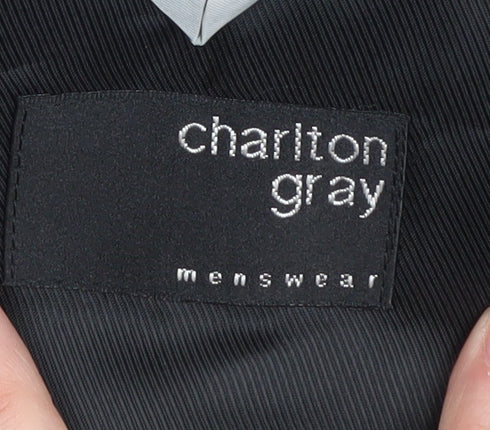 Mens UK Size 46 Charlton Gray Regular Black Suit Jacket