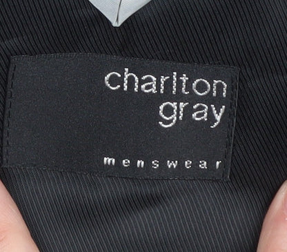 Mens UK Size 46 Charlton Gray Regular Black Suit Jacket