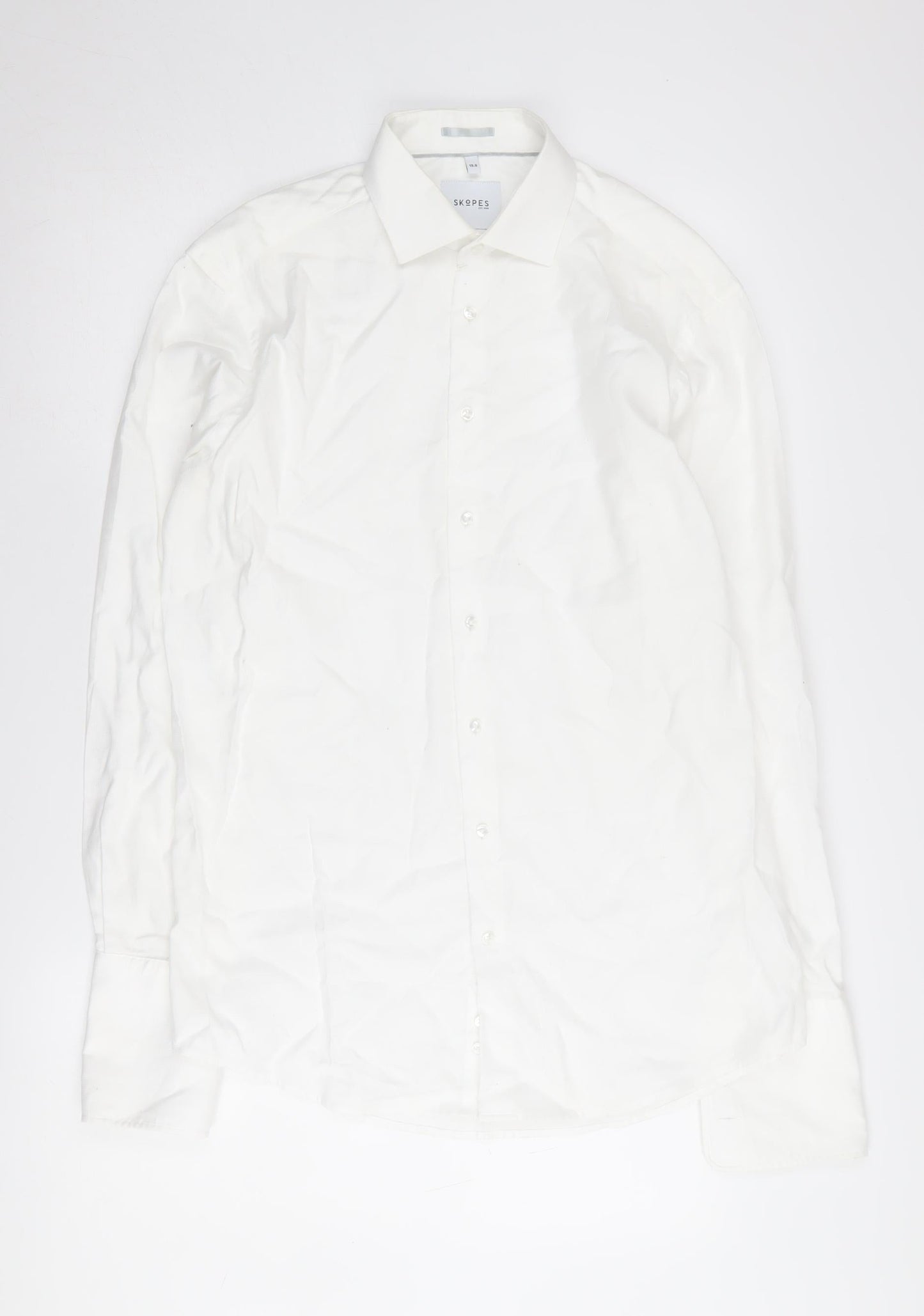 Skopes Men's White Regular Fit Formal Shirt Size 15.5