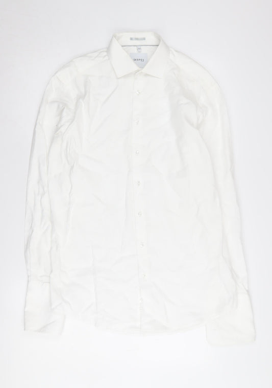 Skopes Men's White Regular Fit Formal Shirt Size 15.5
