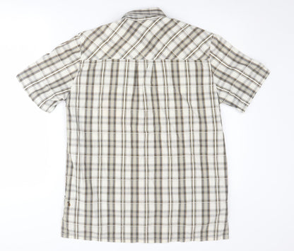 Trespass Men's Beige Plaid Short Sleeve Casual Shirt S