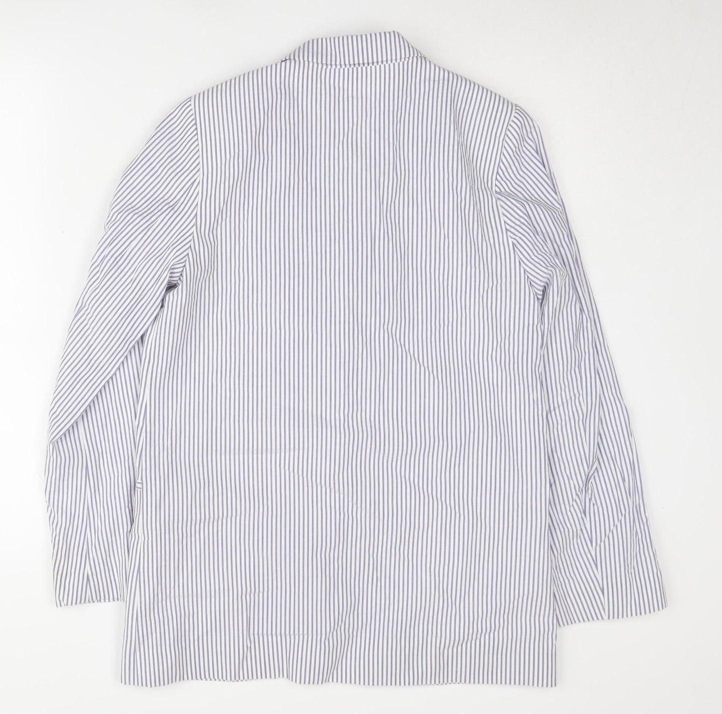 H&M Women's White Striped Cotton Blazer XS