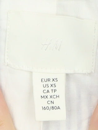 H&M Women's White Striped Cotton Blazer XS