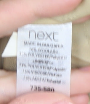 Next Women Beige Sheath Dress Size 12 V-Neck Business