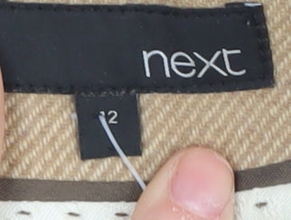 Next Women Beige Sheath Dress Size 12 V-Neck Business