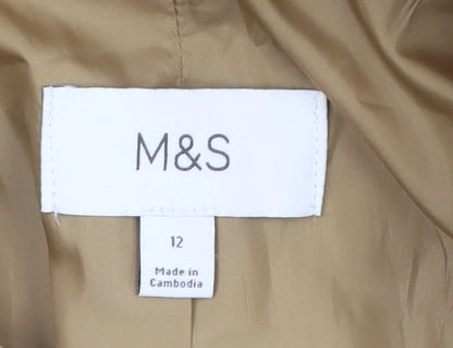 Womens UK Size 12 Marks and Spencer Beige Pea Coat