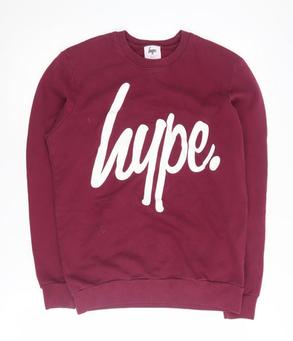 Mens UK Size M Hype Red Pullover Sweatshirt