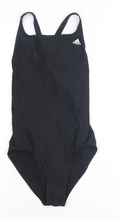 Adidas Girls Black One Piece Swimsuit 13-14Y Athletic
