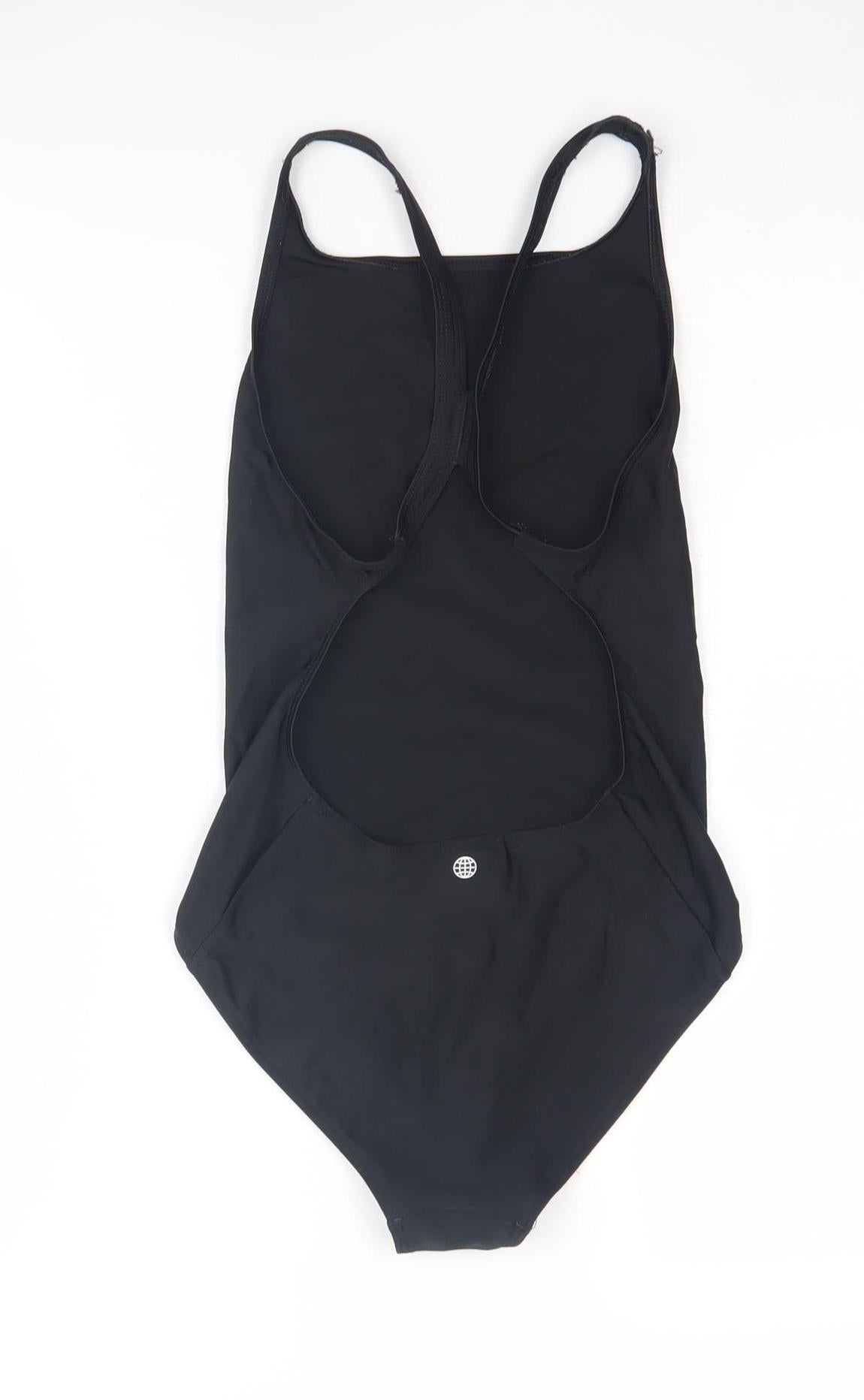 Adidas Girls Black One Piece Swimsuit 13-14Y Athletic