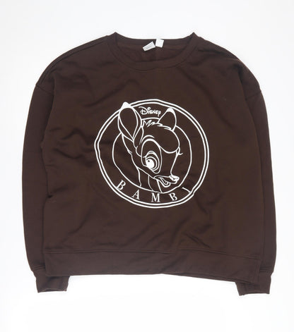 Disney Bambi Women's Brown Pullover Sweatshirt Size L