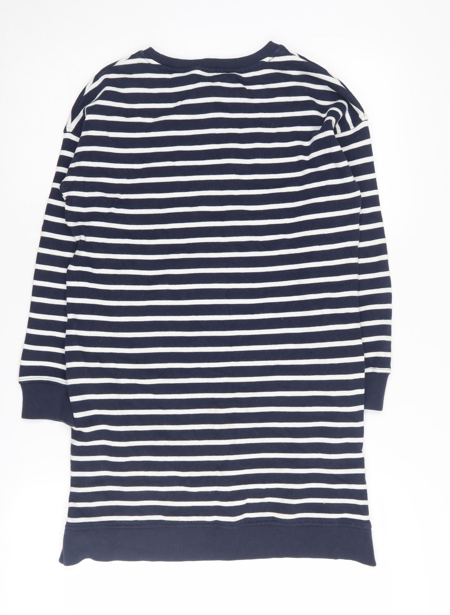 Next Girls Blue Striped Sequin Star Pullover Sweatshirt 9 Years