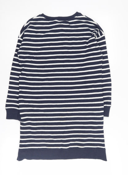 Next Girls Blue Striped Sequin Star Pullover Sweatshirt 9 Years
