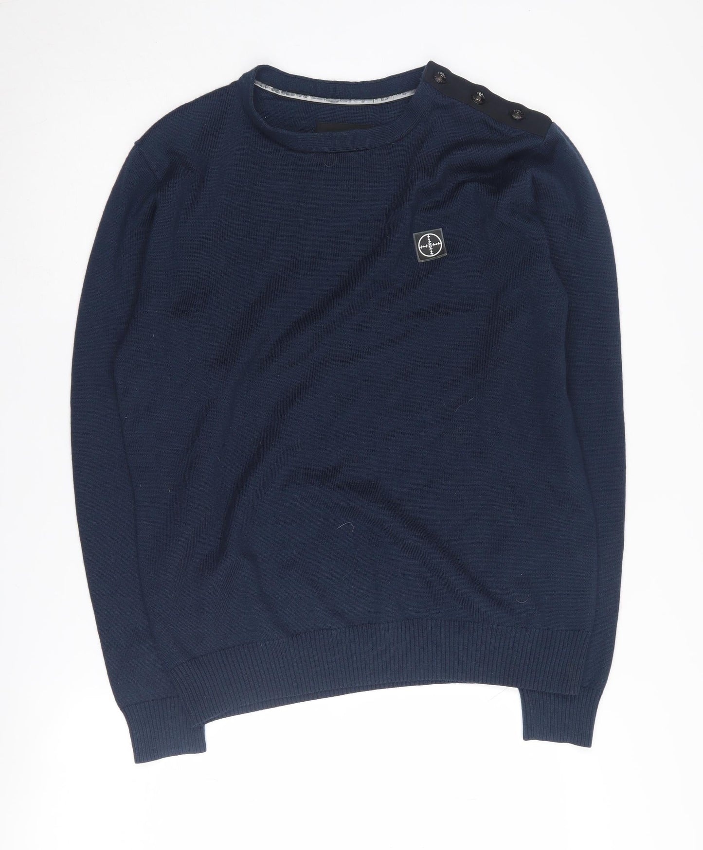 Foray Men's Blue Crew Neck Pullover Jumper L