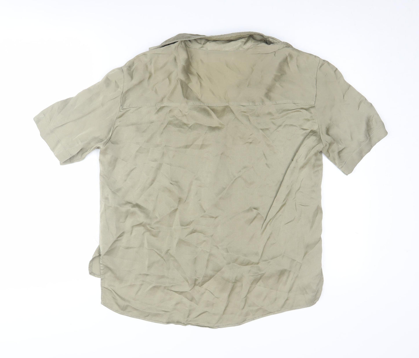 Womens UK Size S Zara Beige  Button-Up