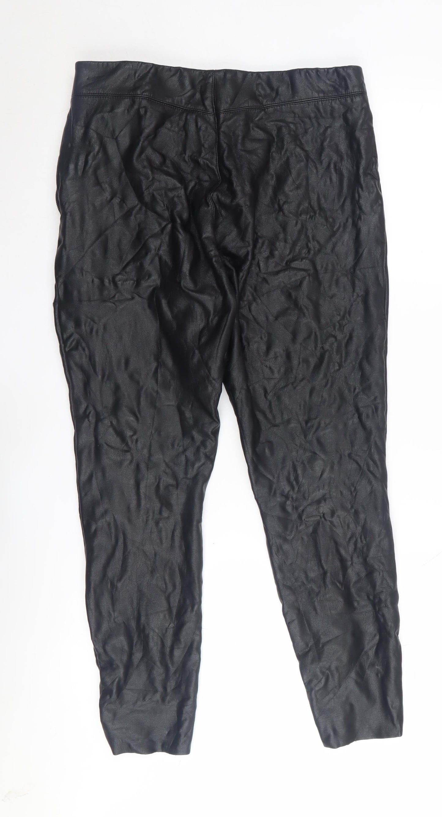 Topshop Women's Black Faux Leather Skinny Trousers