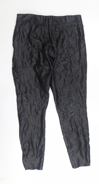 Topshop Women's Black Faux Leather Skinny Trousers