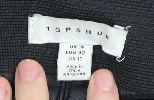 Topshop Women's Black Faux Leather Skinny Trousers