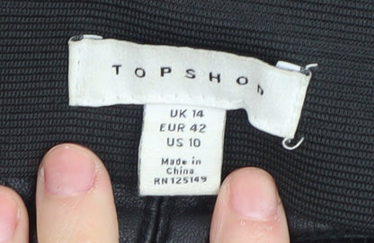 Topshop Women's Black Faux Leather Skinny Trousers