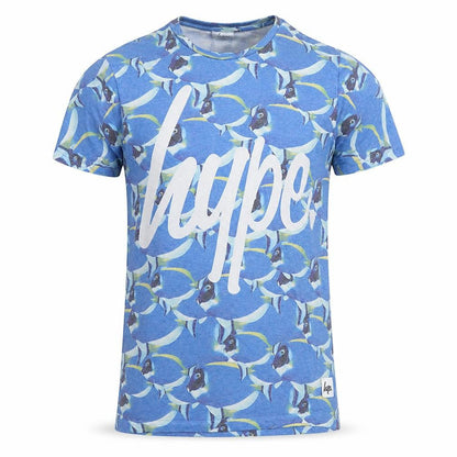 Front view of ASOS unisex blue graphic print t-shirt xs