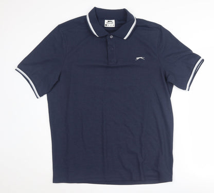 Slazenger Men's Blue XL Polo Shirt - Solid Casual Wear