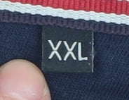 Pierre Cardin Men's Blue V-Neck 2XL T-Shirt, Short Sleeve