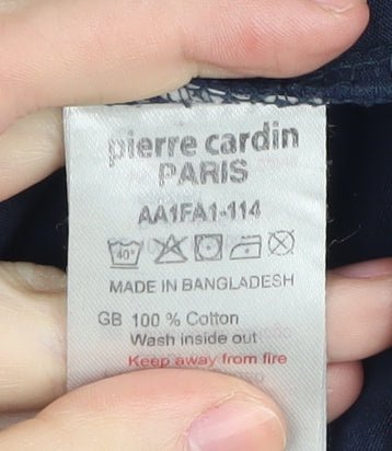 Pierre Cardin Men's Blue V-Neck 2XL T-Shirt, Short Sleeve