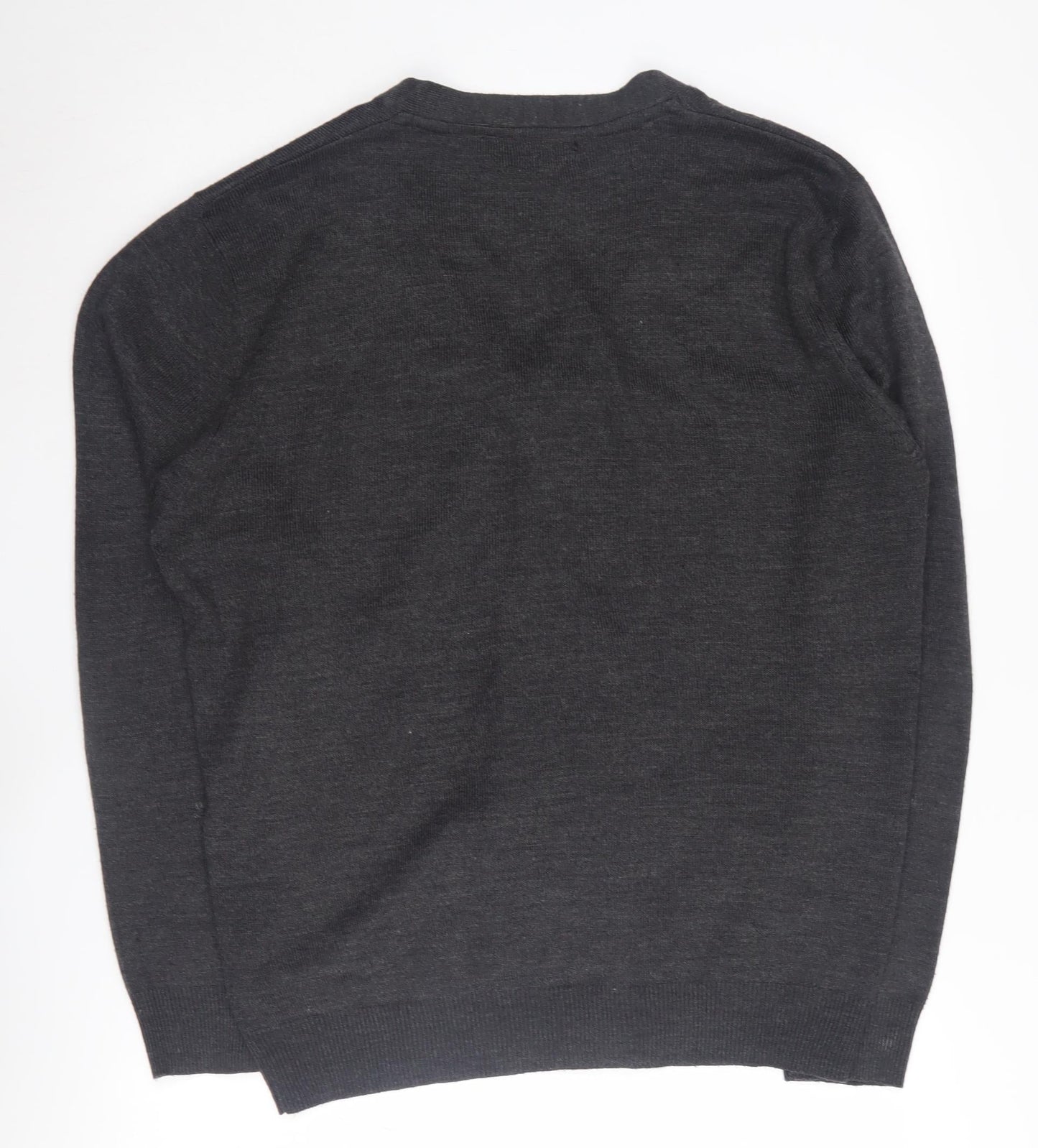 Pierre Cardin Grey Cardigan L Unisex V-Neck Acrylic