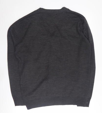 Pierre Cardin Grey Cardigan L Unisex V-Neck Acrylic