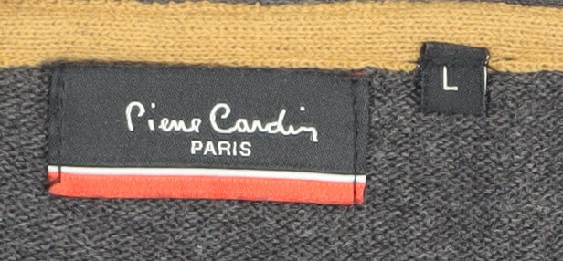 Pierre Cardin Grey Cardigan L Unisex V-Neck Acrylic