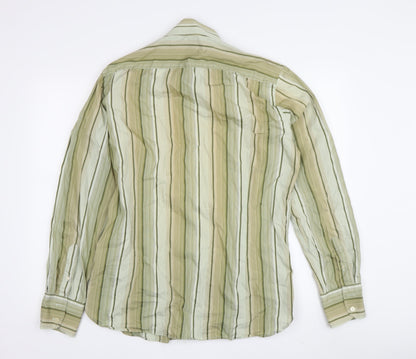 Ted Baker Men's Green Striped Dress Shirt