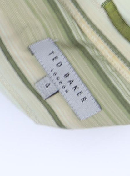 Ted Baker Men's Green Striped Dress Shirt
