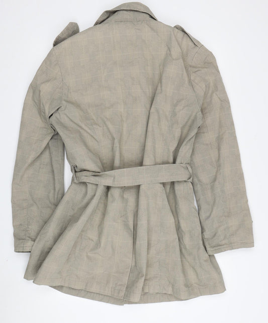 Four Seasons Women's Beige Check Trench Coat XL