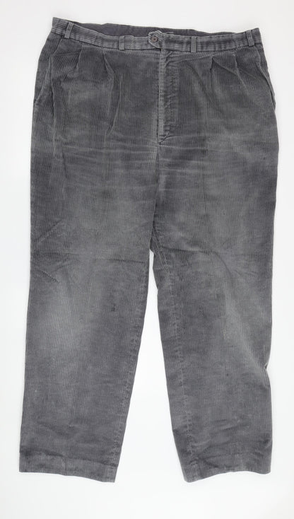 St Michael Men's Grey Corduroy Trousers 38