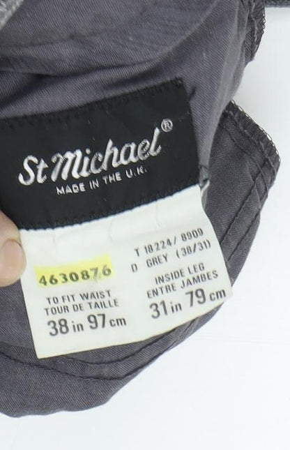 St Michael Men's Grey Corduroy Trousers 38