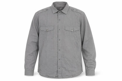 Men's Next Grey Striped Button-Up Cotton Shirt
