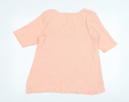 Lands' End Women's Pink 3/4 Sleeve Top - Size L