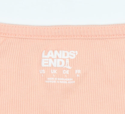 Lands' End Women's Pink 3/4 Sleeve Top - Size L