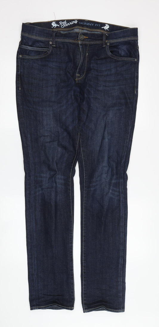 Red Herring Men's Blue Skinny Jeans 34L - Classic Style