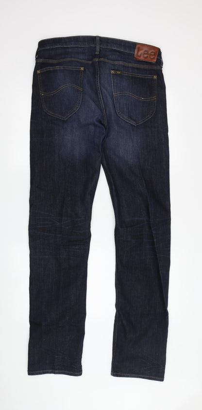 Lee Men's Blue Straight Jeans Size 34 Regular Fit
