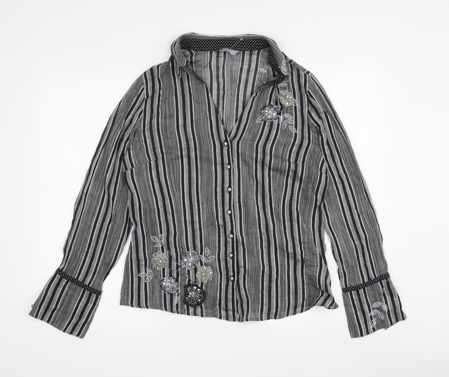 Womens UK Size 12 Marks and Spencer Black  Button-Up