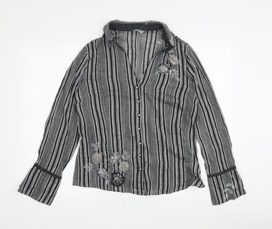 Womens UK Size 12 Marks and Spencer Black  Button-Up