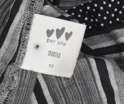 Womens UK Size 12 Marks and Spencer Black  Button-Up