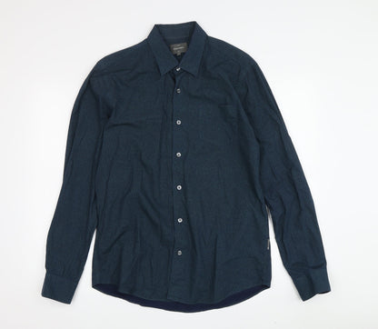 Peter Werth Men's Blue Floral Button-Up Shirt, Size M