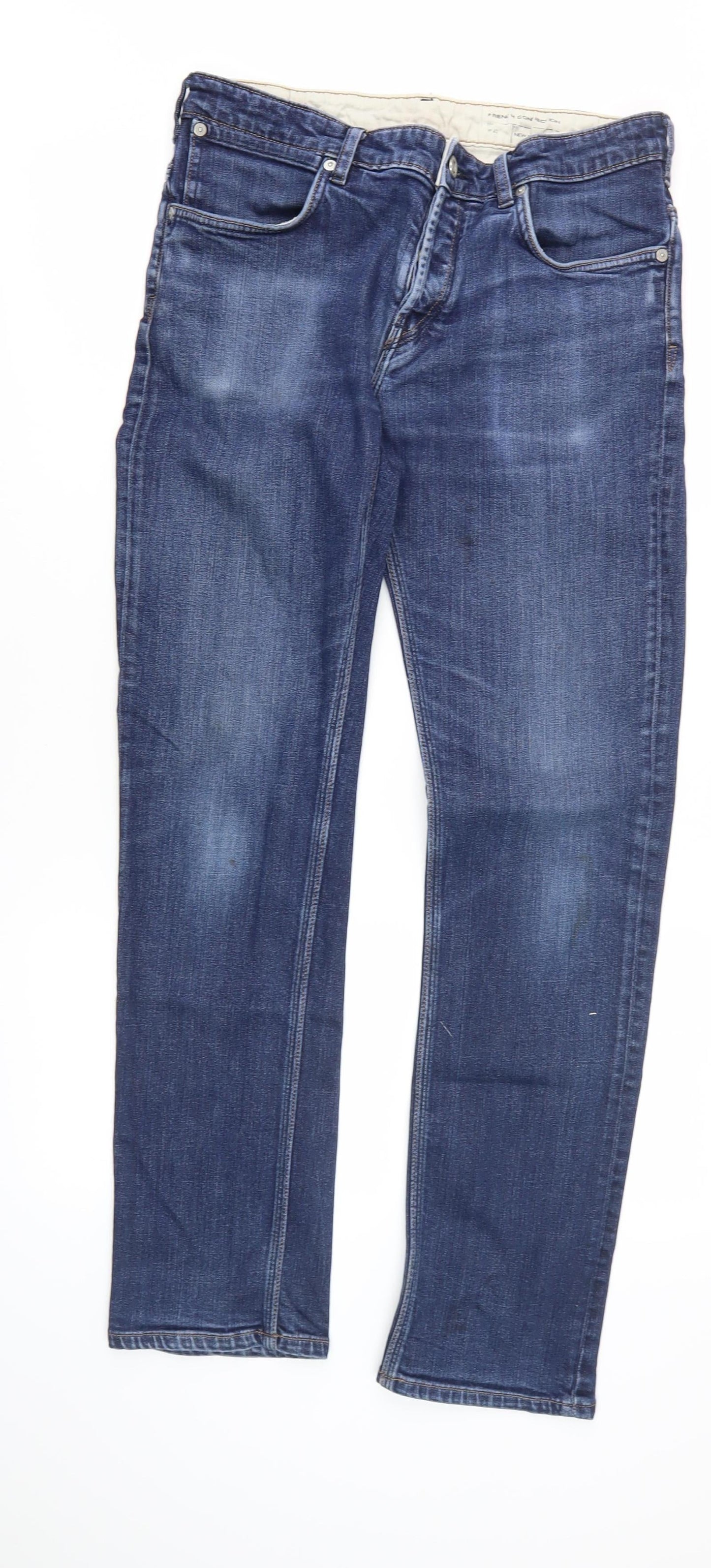 French Connection Men's Blue Straight Jeans